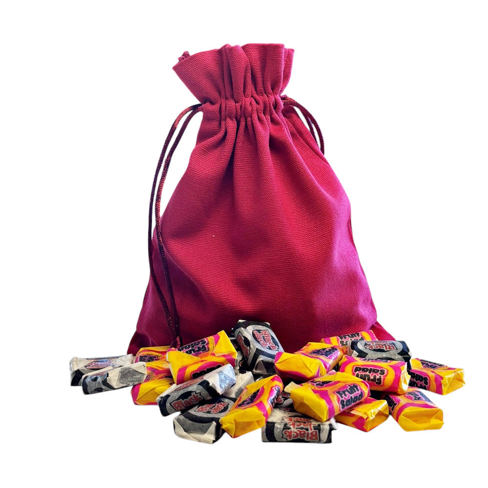 250g Cotton Bag of Black Jacks and Fruit Salads