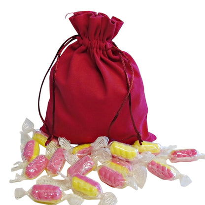 250g Cotton Bag of Rhubarb & Custard Twists