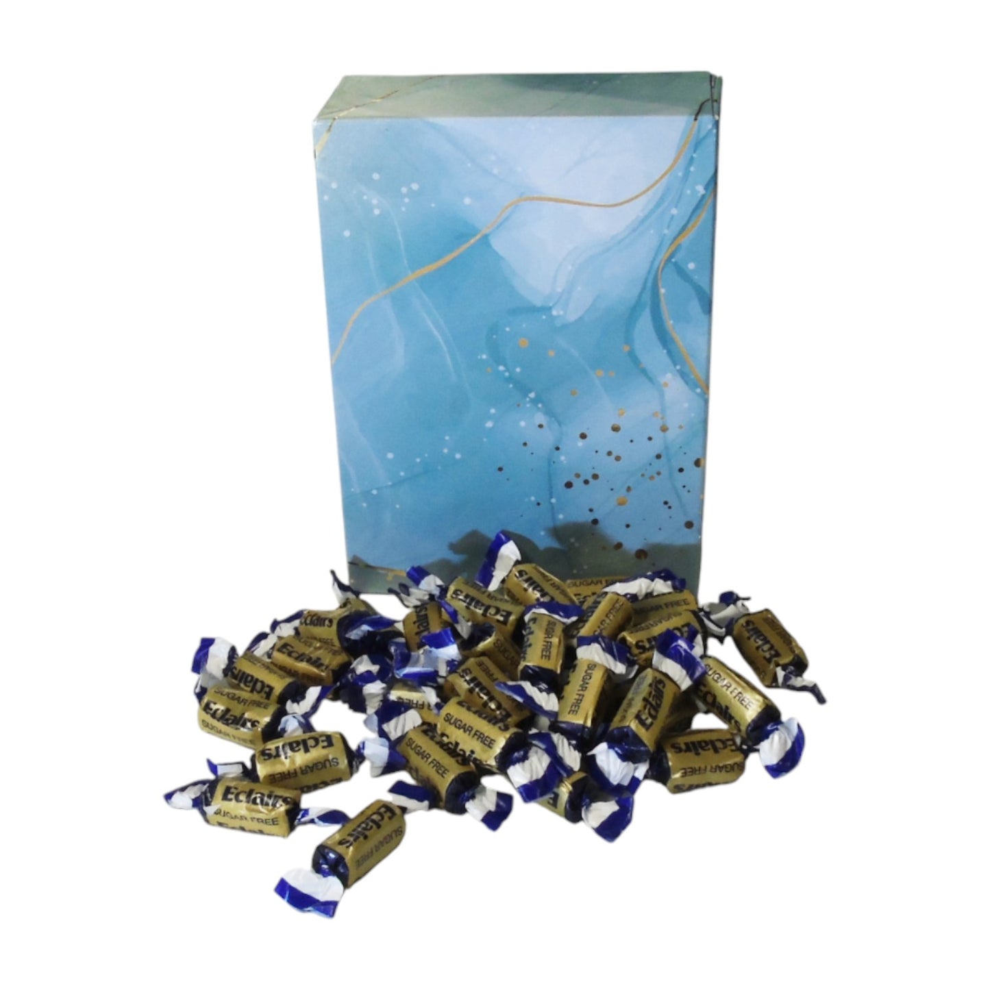 350g Rectangular Patterned Box of Sugar Free Chocolate Eclairs