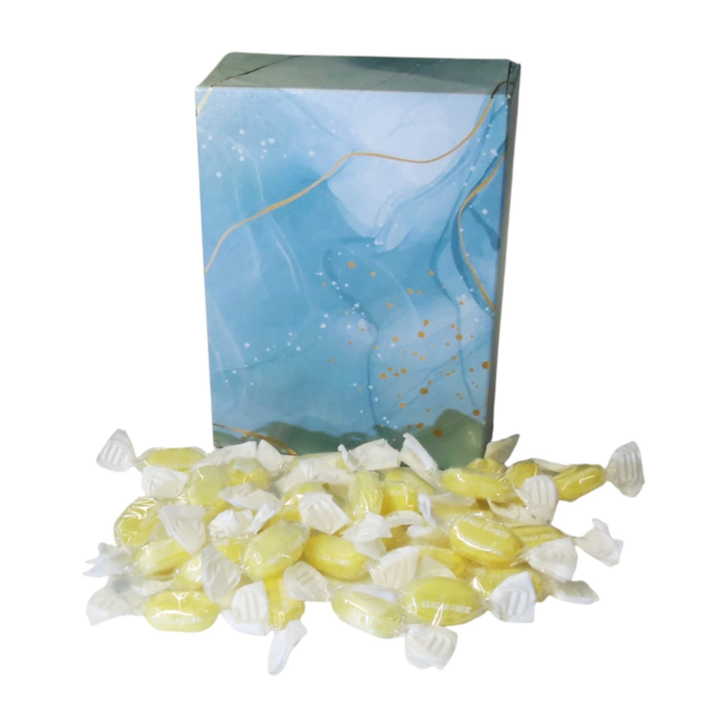 350g Rectangular Patterned Box of Sugar Free Sherbet Lemons