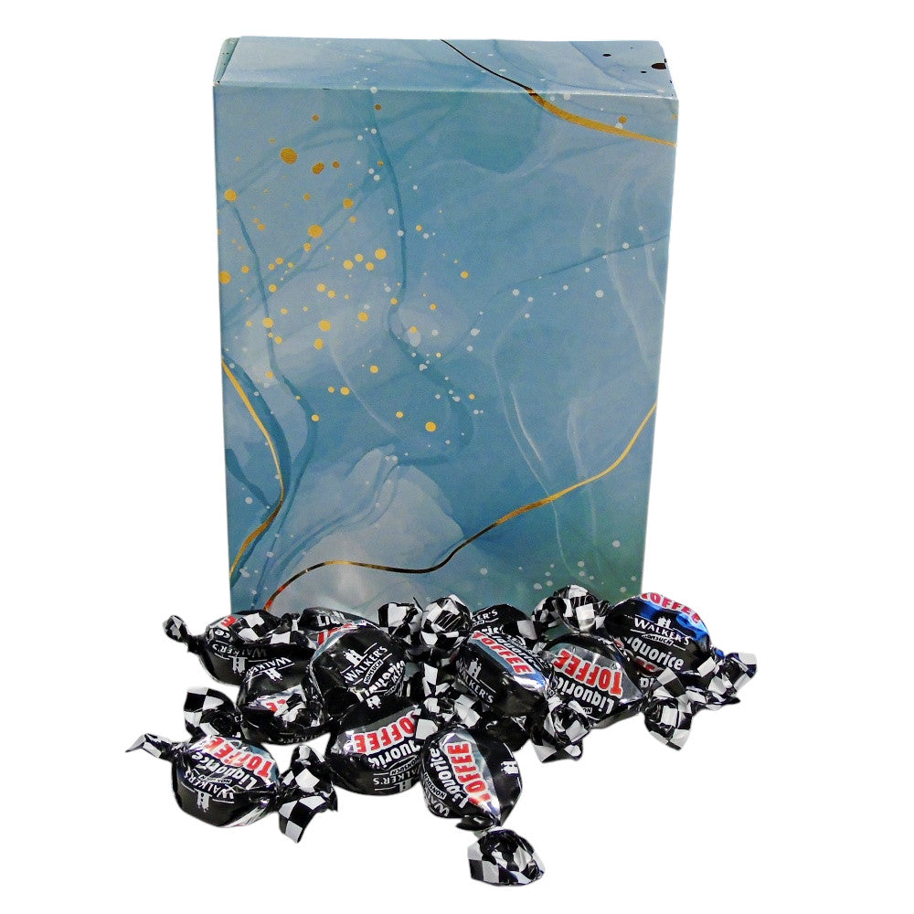 350g Rectangular Patterned Box of Walkers Liquorice Toffee