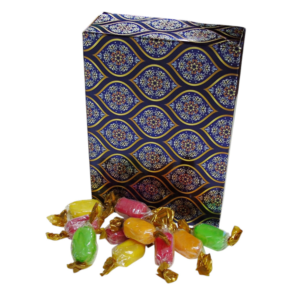 350g Rectangular Patterned Box of Chocolate Fruits Sweets