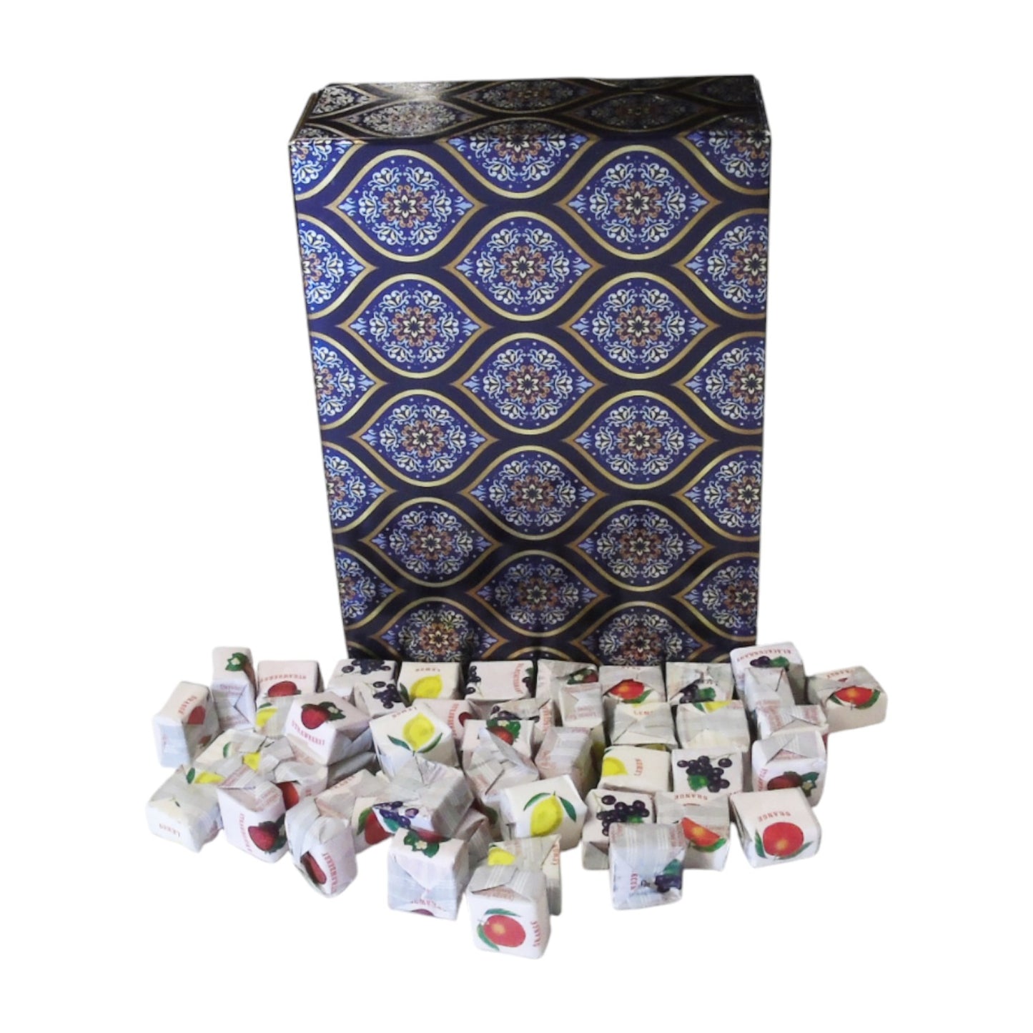 350g Rectangular Patterned Box of Fruity Chews Fruit Caramels