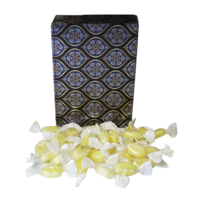 350g Rectangular Patterned Box of Sugar Free Sherbet Lemons