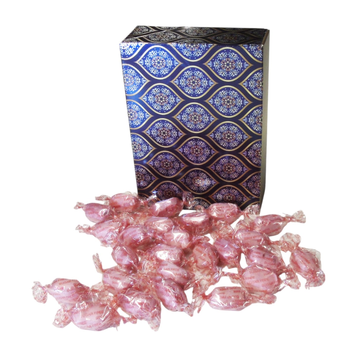 350g Rectangular Patterned Box of Sugar Free Strawberry Sherbets Sweets