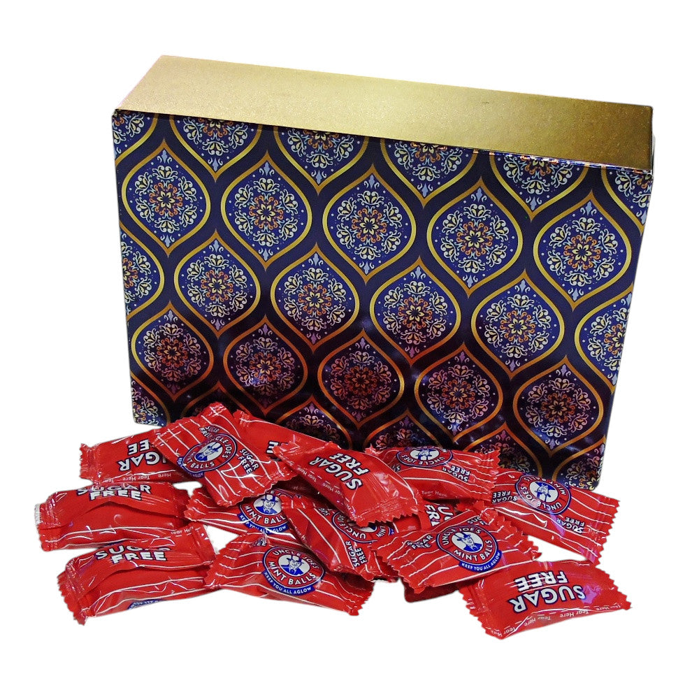 350g Rectangular Patterned Box of Uncle Joes Sugar Free Mints