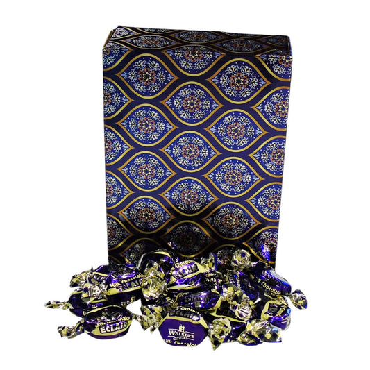 350g Rectangular Patterned Box of Walkers Milk Chocolate Eclairs