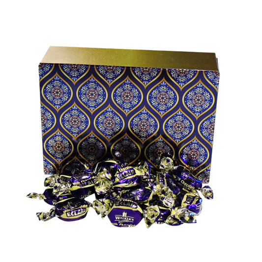 350g Rectangular Patterned Box of Walkers Milk Chocolate Eclairs