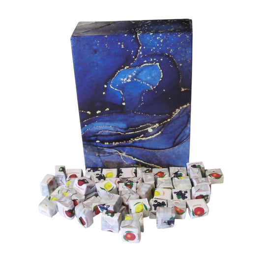 350g Rectangular Patterned Box of Fruity Chews Fruit Caramels