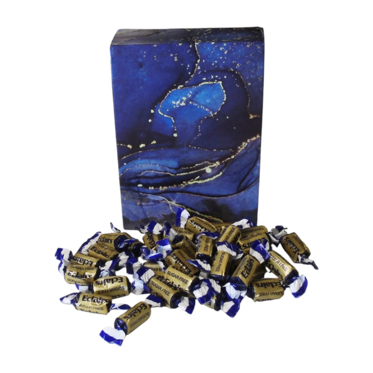 350g Rectangular Patterned Box of Sugar Free Chocolate Eclairs