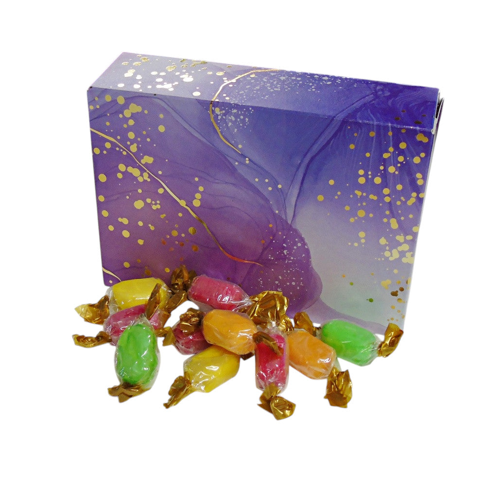 350g Rectangular Patterned Box of Chocolate Fruits Sweets