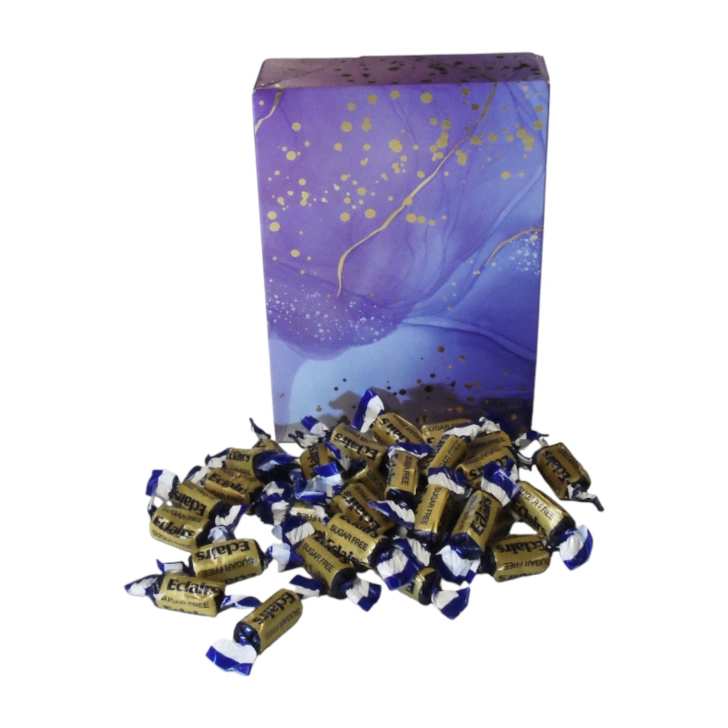 350g Rectangular Patterned Box of Sugar Free Chocolate Eclairs