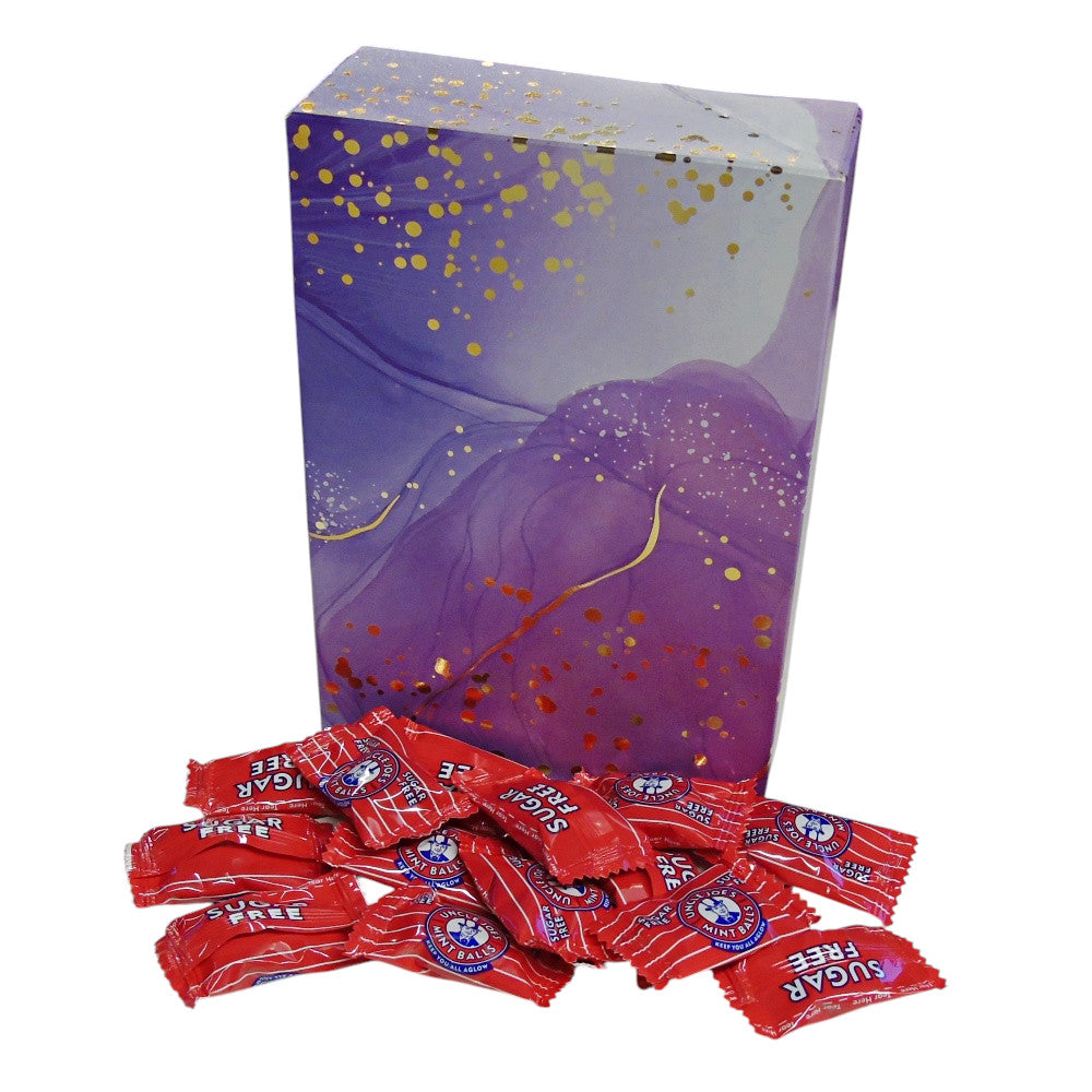 350g Rectangular Patterned Box of Uncle Joes Sugar Free Mints