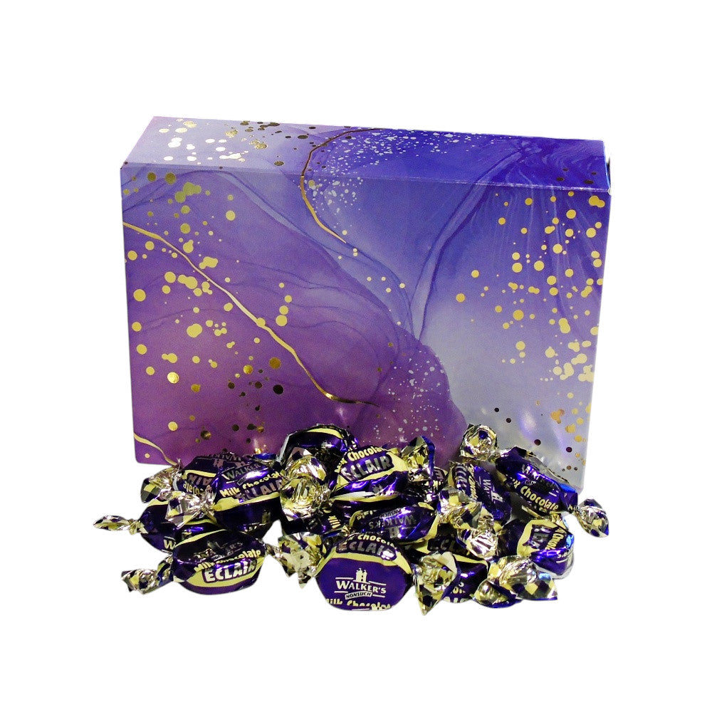 350g Rectangular Patterned Box of Walkers Milk Chocolate Eclairs