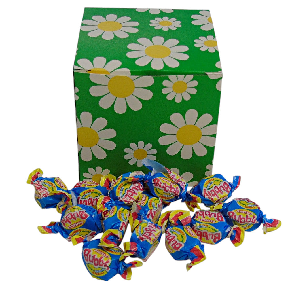 300g Square Flower Pattern Box of Anglo Bubble Bubblegum