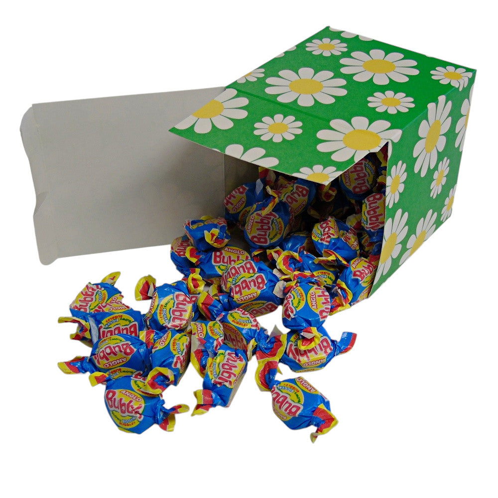 300g Square Flower Pattern Box of Anglo Bubble Bubblegum