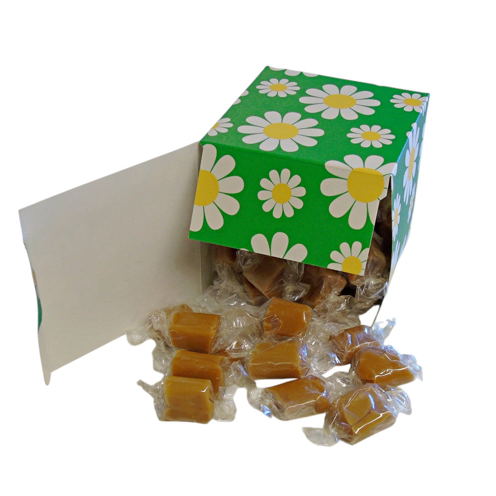 300g Square Flower Pattern Box of Bristows Salted Caramel Fudge