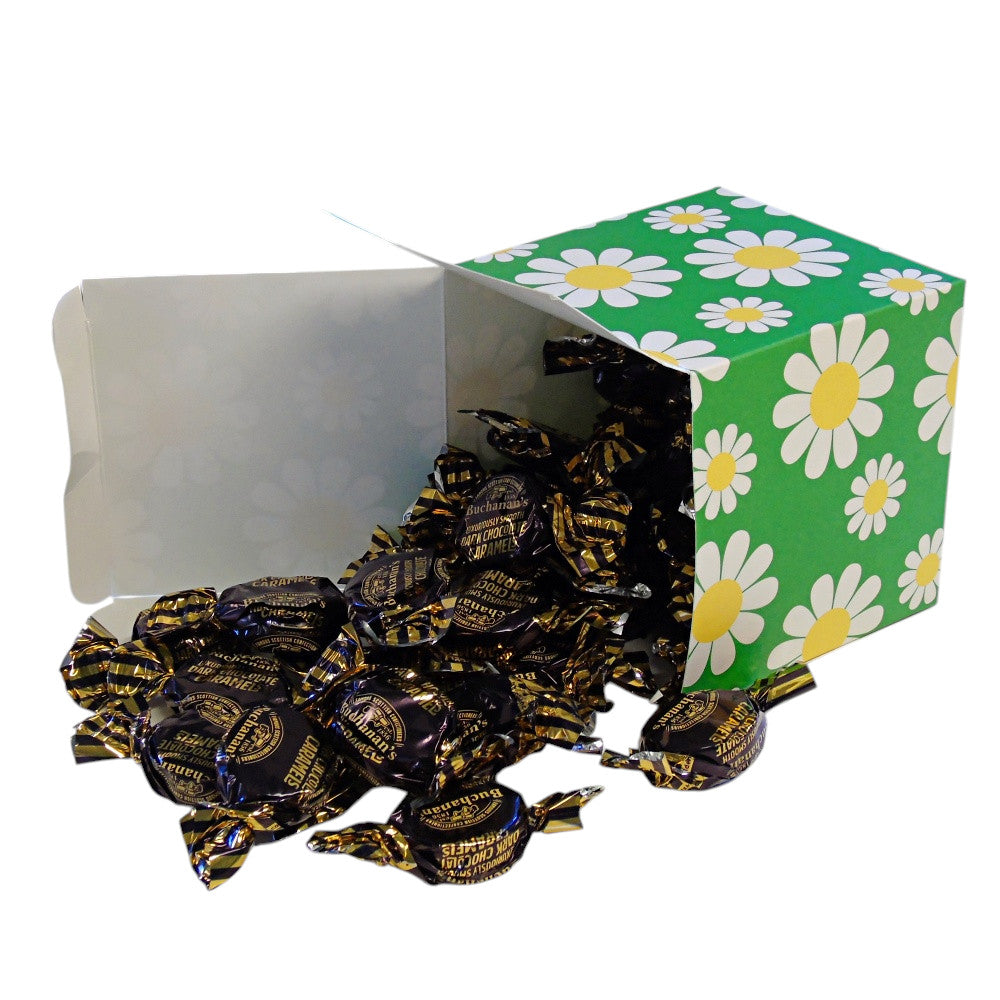 300g Square Flower Pattern Box of Buchanans Chocolate Caramel Toffees