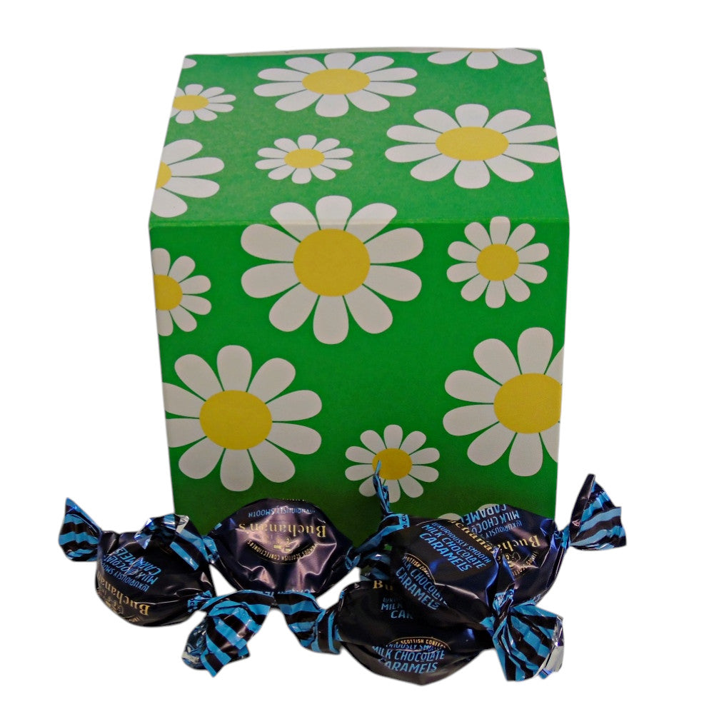 300g Square Flower Pattern Box of Buchanans Milk Chocolate Caramel Toffees