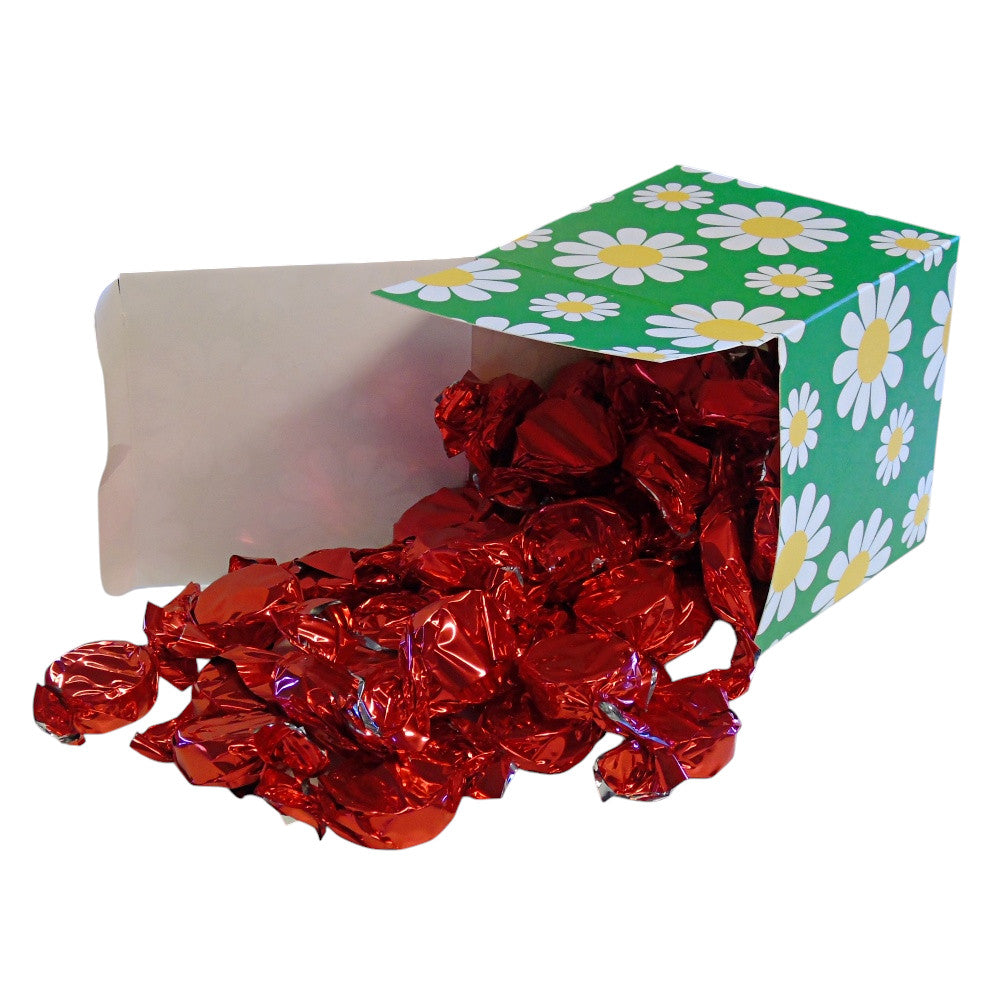300g Square Flower Pattern Box of Buchanans Raspberry Caramel Toffee