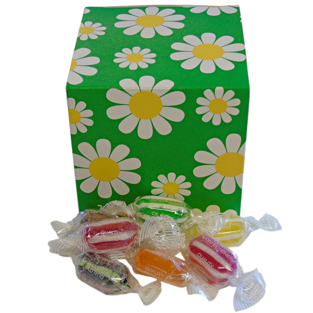300g Square Flower Pattern Box of Buchanans Winter Mix Hard Boiled Sweets