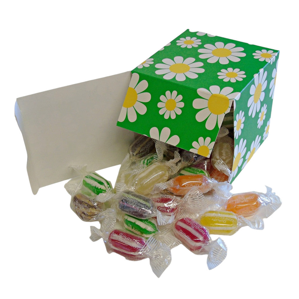 300g Square Flower Pattern Box of Buchanans Winter Mix Hard Boiled Sweets