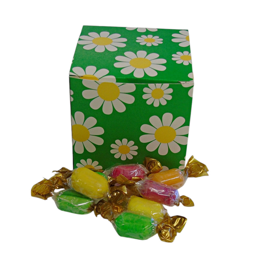 300g Square Flower Pattern Box of Chocolate Fruits Sweets