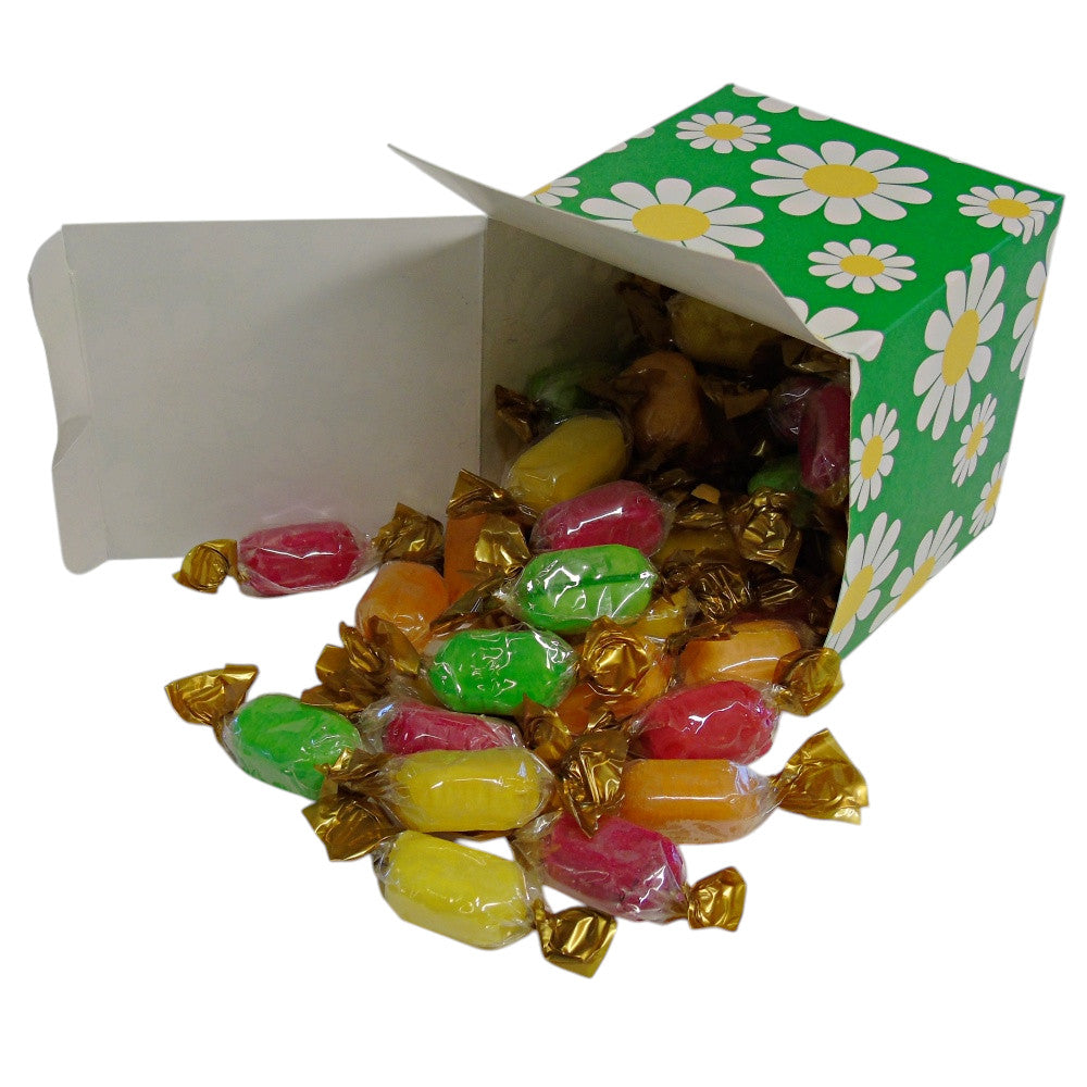 300g Square Flower Pattern Box of Chocolate Fruits Sweets