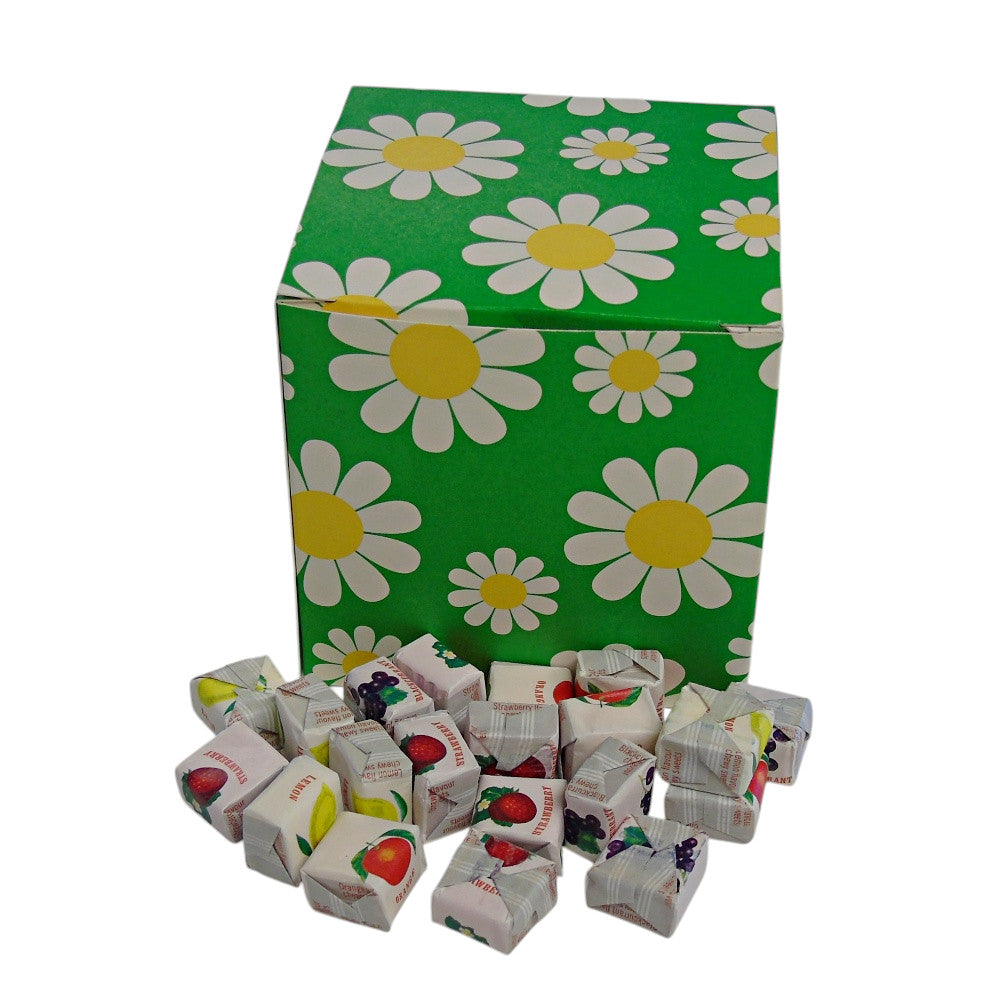 300g Square Flower Pattern Box of Fruity Chews Fruit Caramels
