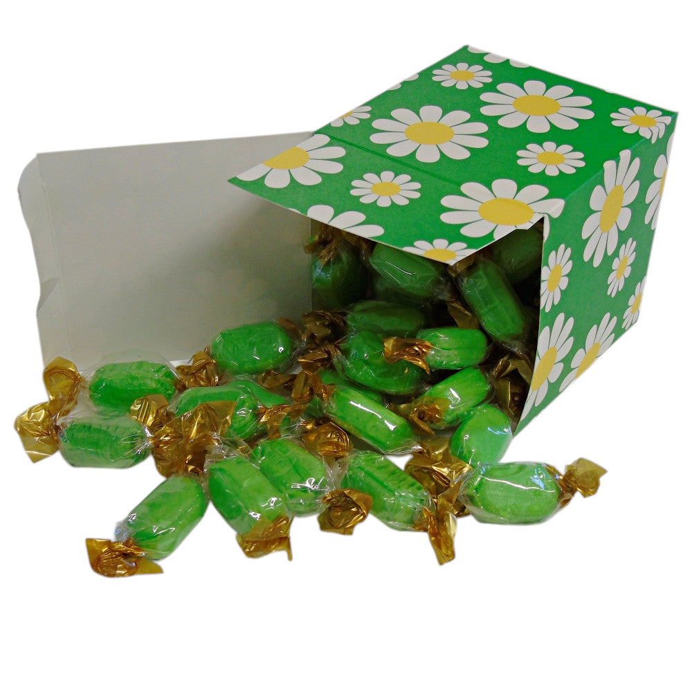 300g Square Flower Pattern Box of Hard Boiled Chocolate Limes Sweets