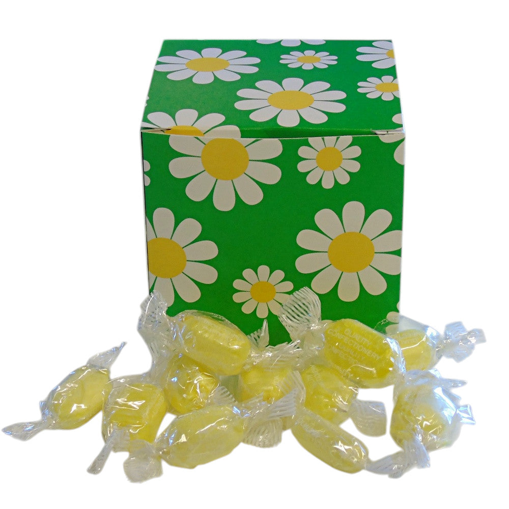 300g Square Flower Pattern Box of Sherbet Lemon Sweets
