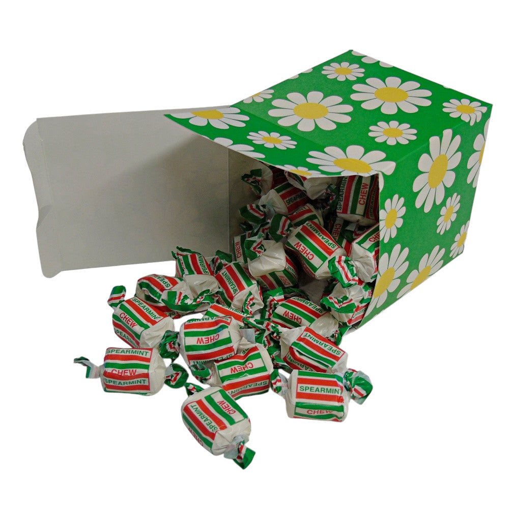 300g Square Flower Pattern Box of Spearmint Chews