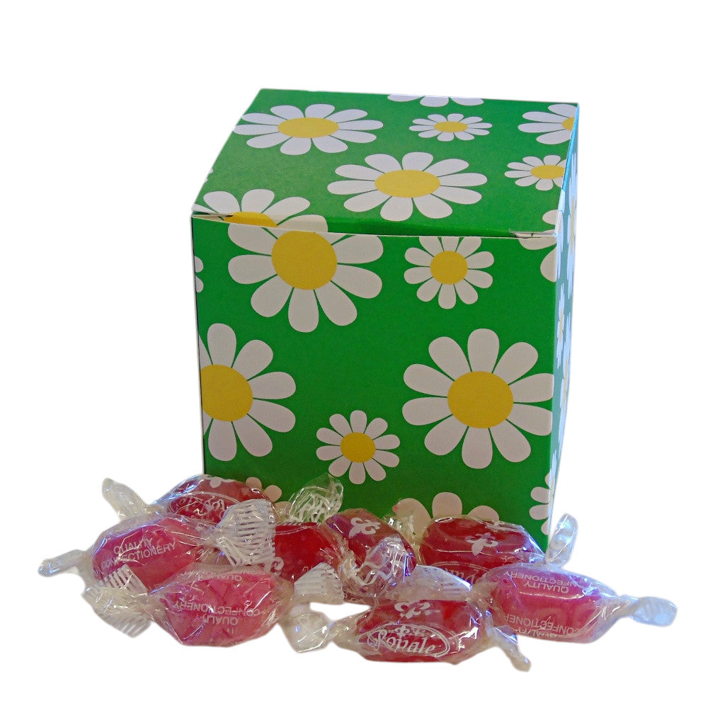 300g Square Flower Pattern Box of Strawberry Sherbets Sweets