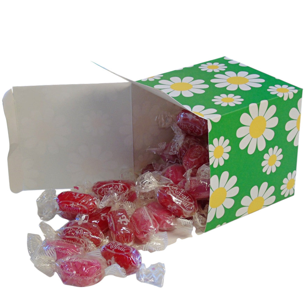 300g Square Flower Pattern Box of Strawberry Sherbets Sweets
