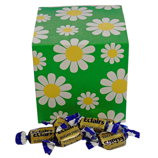 300g Square Flower Pattern Box of Sugar Free Chocolate Eclairs