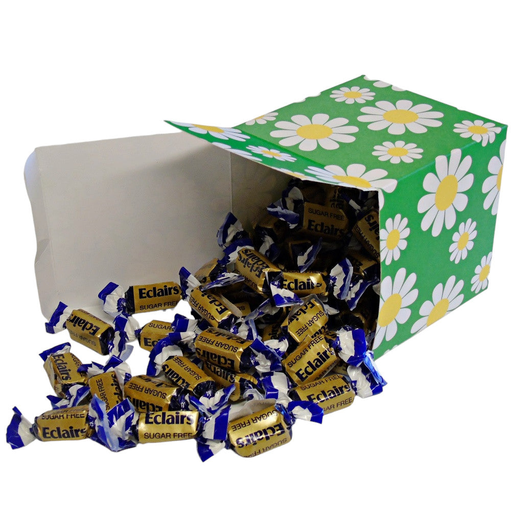 300g Square Flower Pattern Box of Sugar Free Chocolate Eclairs