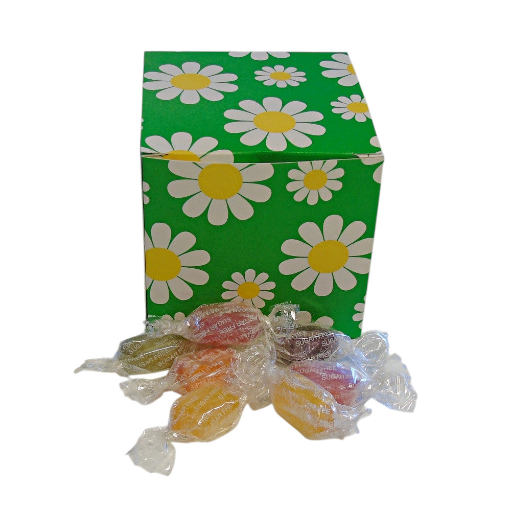 300g Square Flower Pattern Box of Sugar Free Fruit Drops