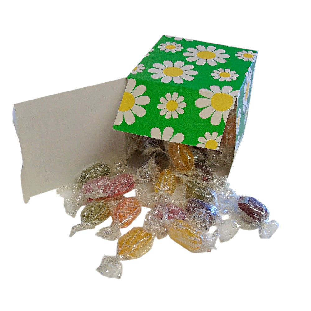 300g Square Flower Pattern Box of Sugar Free Fruit Drops