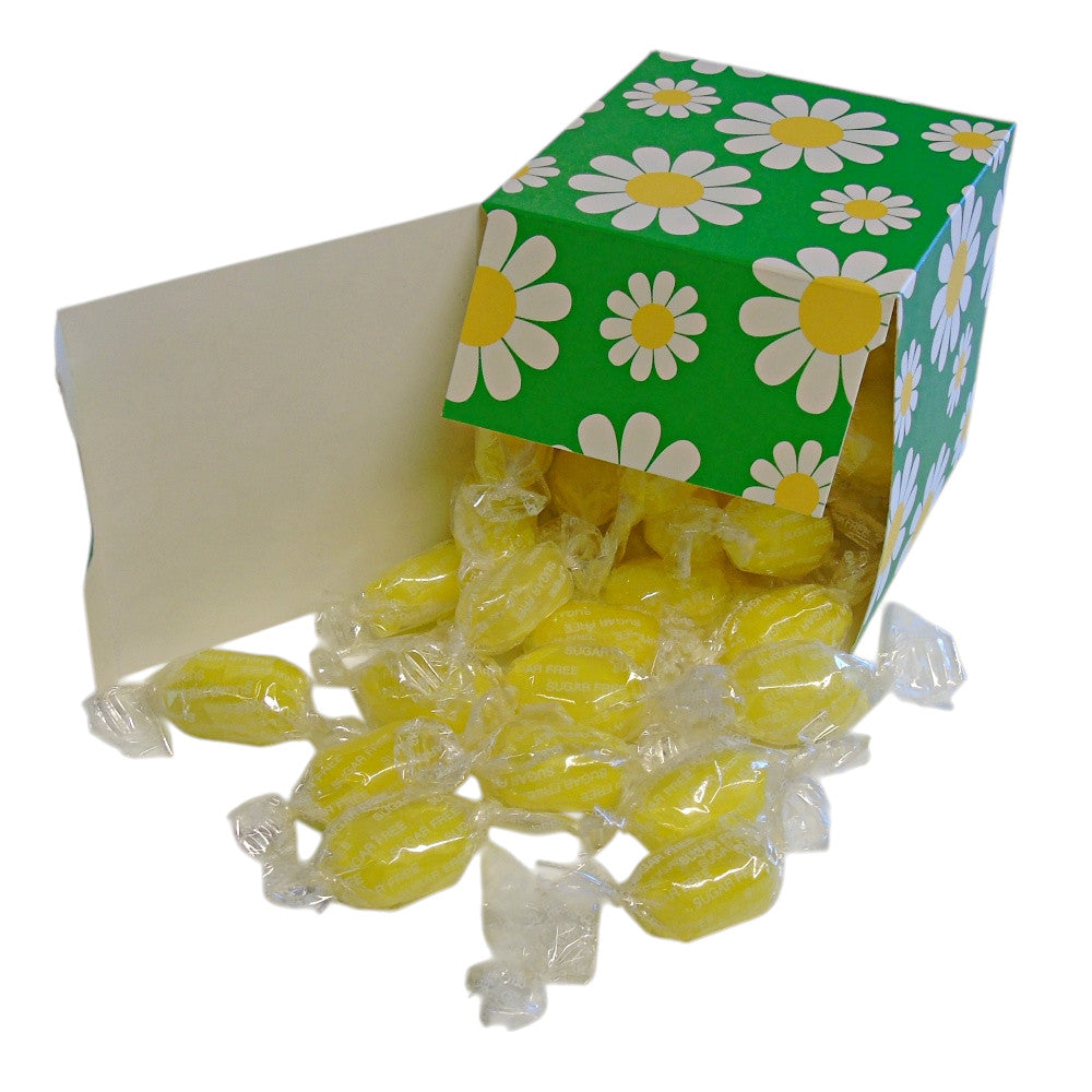 300g Square Flower Pattern Box of Sugar Free Sherbet Lemons