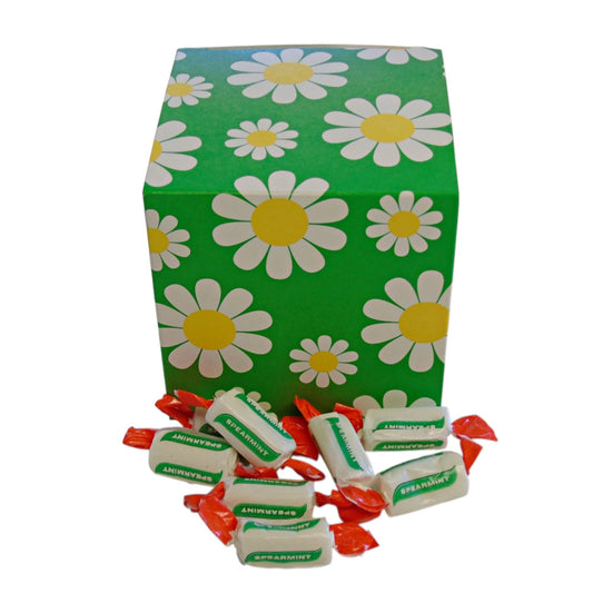300g Square Flower Pattern Box of Sugar Free Spearmint Chews