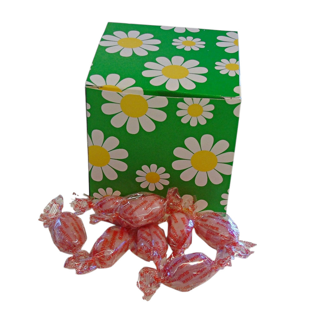 300g Square Flower Pattern Box of Sugar Free Strawberry Sherbets Sweets