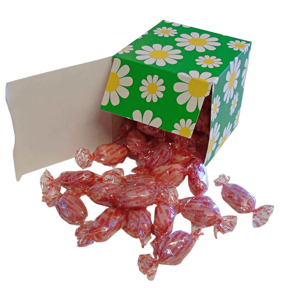 300g Square Flower Pattern Box of Sugar Free Strawberry Sherbets Sweets