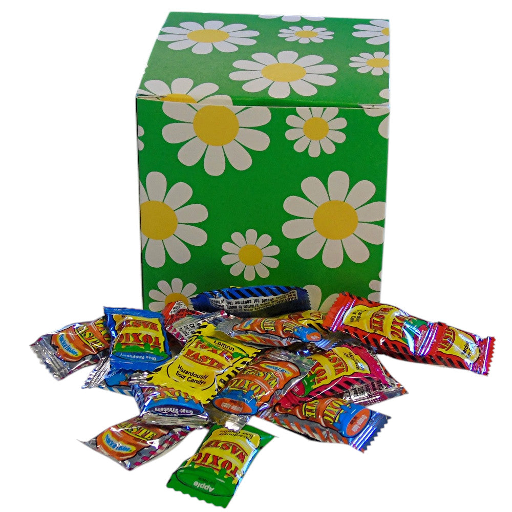300g Square Flower Pattern Box of Toxic Waste and Nuclear Waste Super Sour Sweet Mix