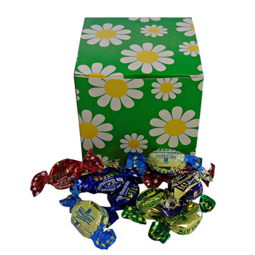 300g Square Flower Pattern Box of Walkers Assorted Toffees