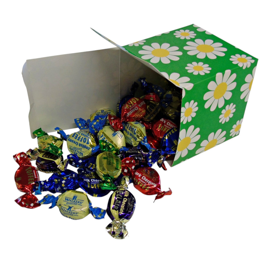 300g Square Flower Pattern Box of Walkers Assorted Toffees