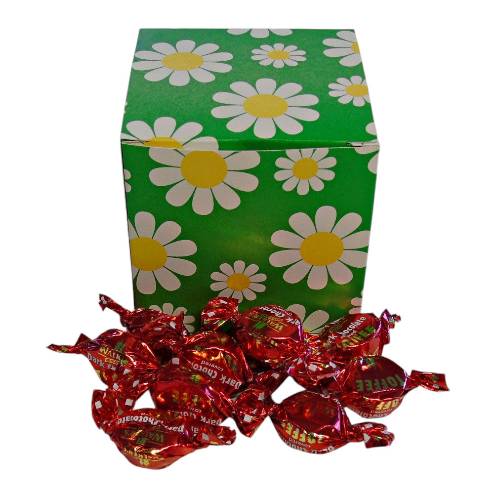 300g Square Flower Pattern Box of Walkers Dark Chocolate Toffee