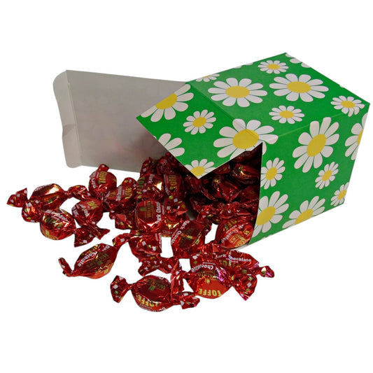 300g Square Flower Pattern Box of Walkers Dark Chocolate Toffee