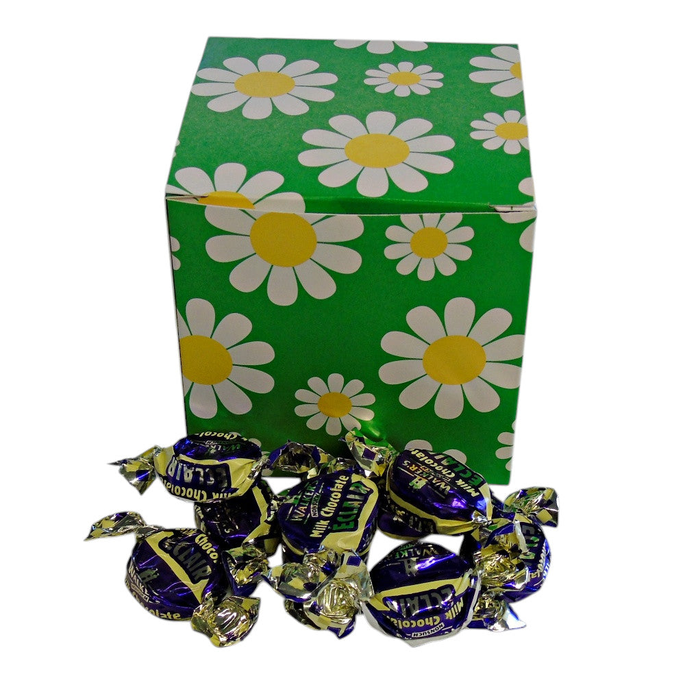 300g Square Flower Pattern Box of Walkers Milk Chocolate Eclairs