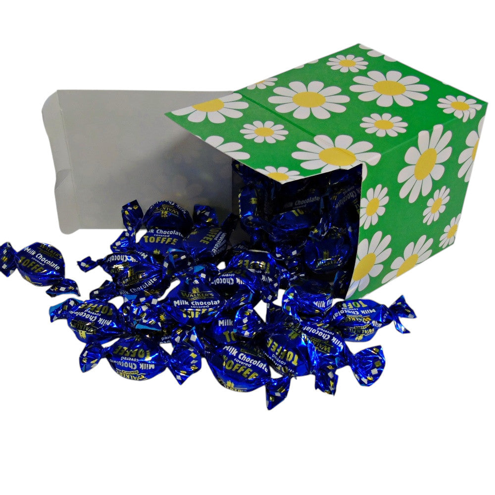 300g Square Flower Pattern Box of Walkers Milk Chocolate Toffee