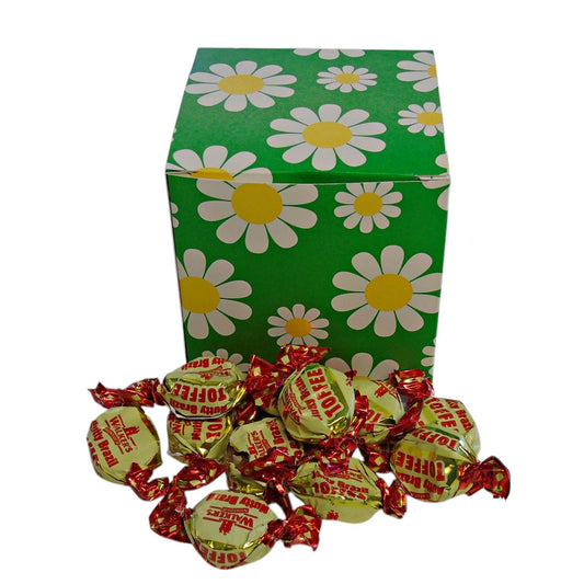300g Square Flower Pattern Box of Walkers Nutty Brazil Toffee